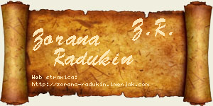Zorana Radukin vizit kartica